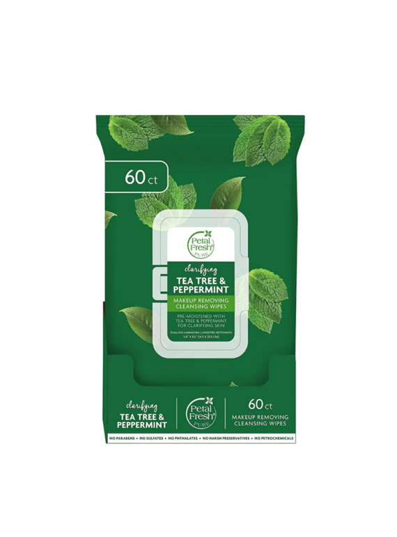 Petal Fresh – Clarifying TeaTree and Peppermint Make-up Removal Wipes